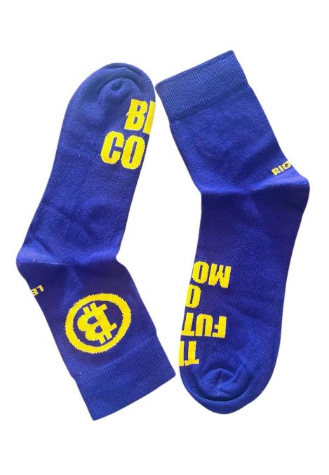 Sosete barbatesti ,Imprimeu Bitcoin,Culoare Diversificata,Engros